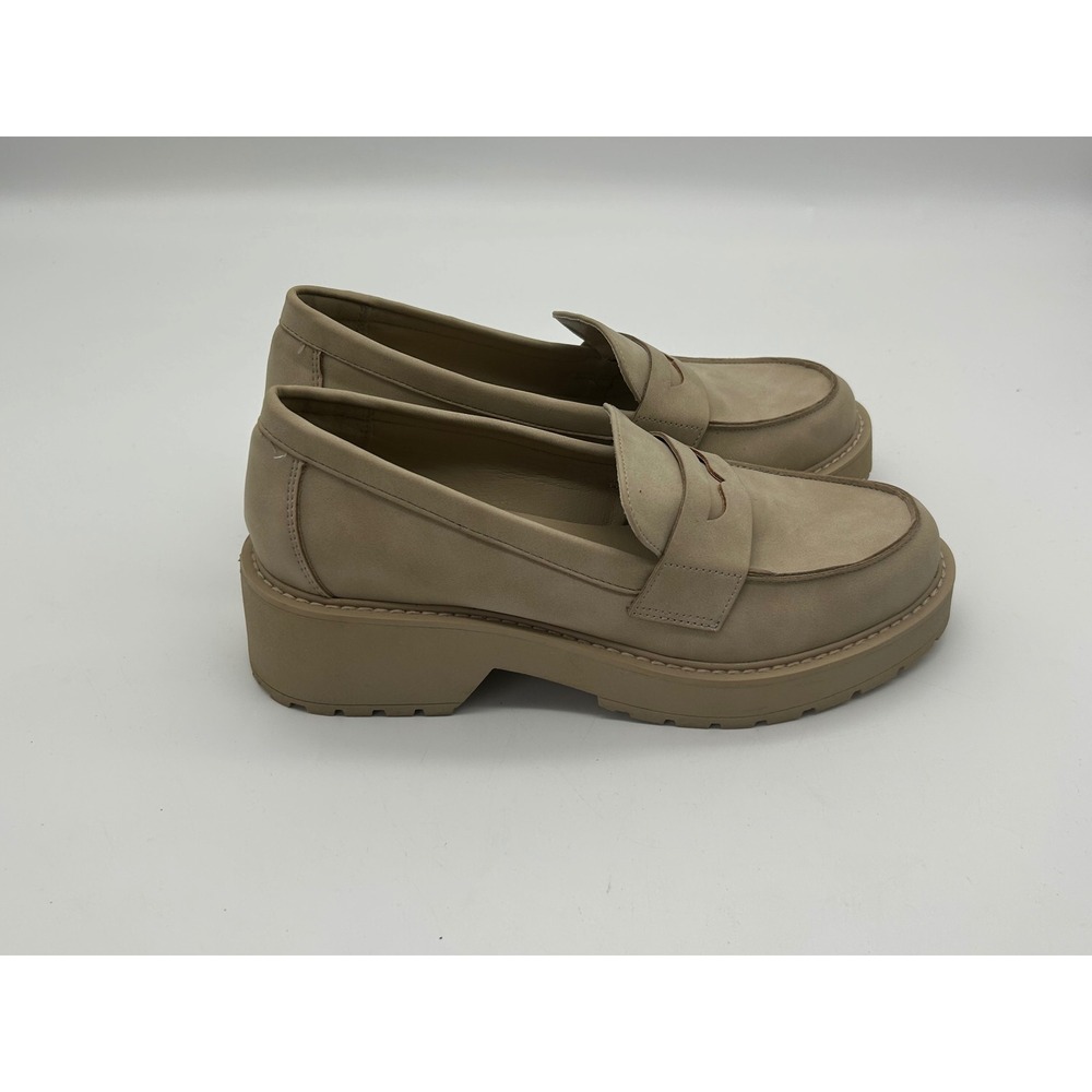 Madden Girl Penny Loafers Shoes Platform cottage boho women 8.5 beige chucky lug - Picture 5 of 10